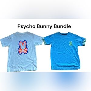 Psycho Bunny Blue and White Kids Tees